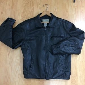 Black leather moto jacket S vintage